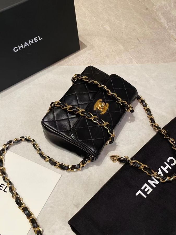 chanel mini 🏷️Vintage黑金mini小金豆CF-1
