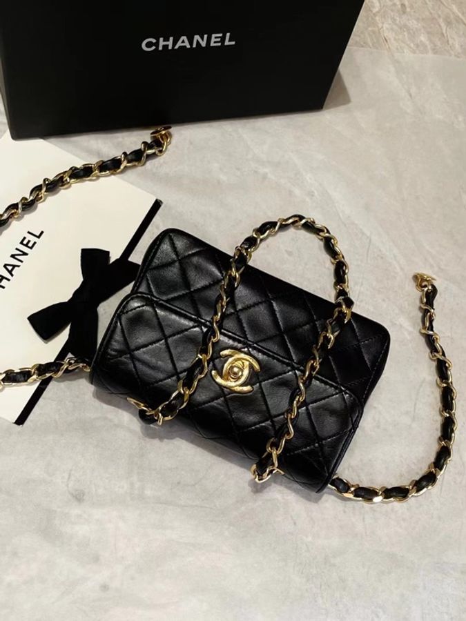 chanel mini 🏷️Vintage黑金mini小金豆CF-2