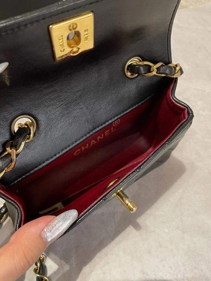 chanel mini 🏷️Vintage黑金mini小金豆CF-4
