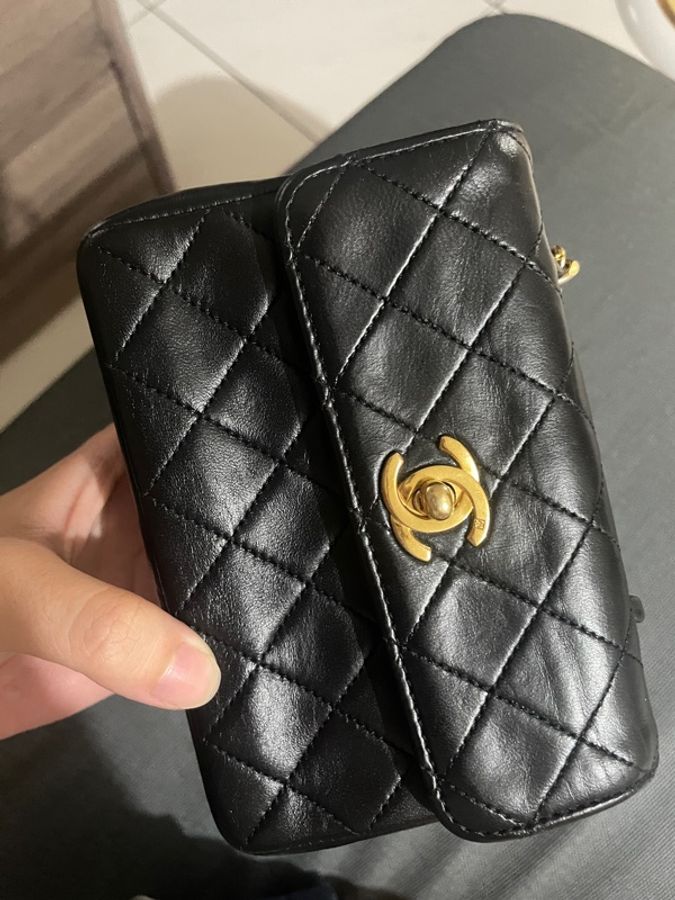 chanel mini 🏷️Vintage黑金mini小金豆CF-8