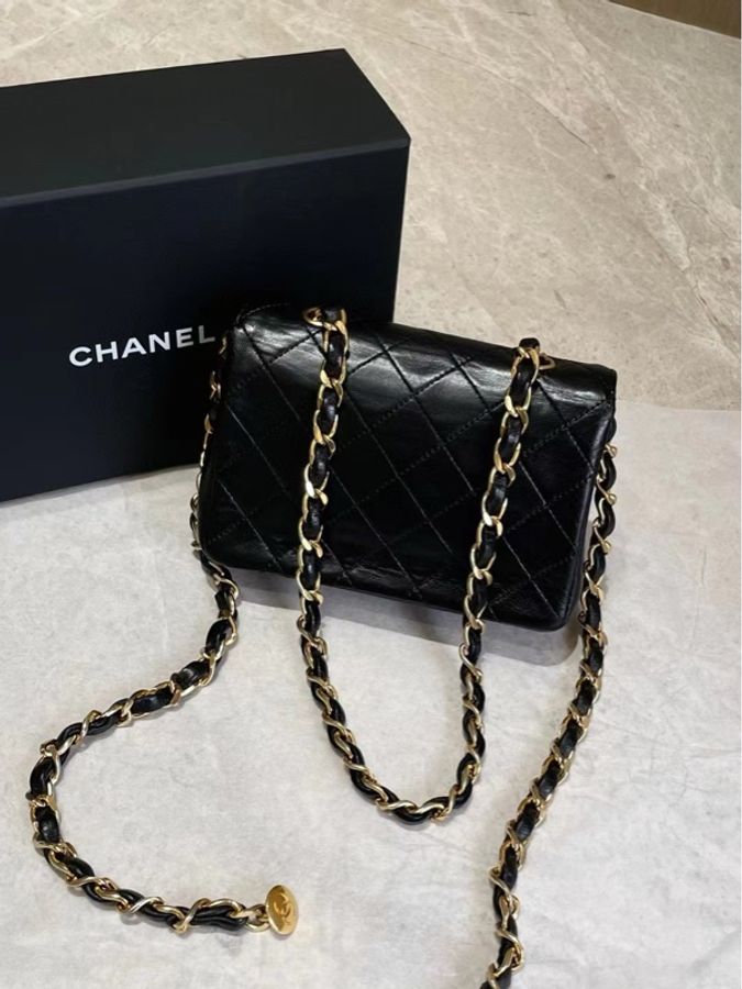 chanel mini 🏷️Vintage黑金mini小金豆CF-10