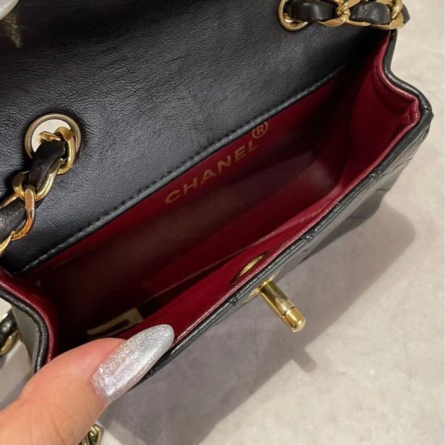 chanel mini 🏷️Vintage黑金mini小金豆CF-16