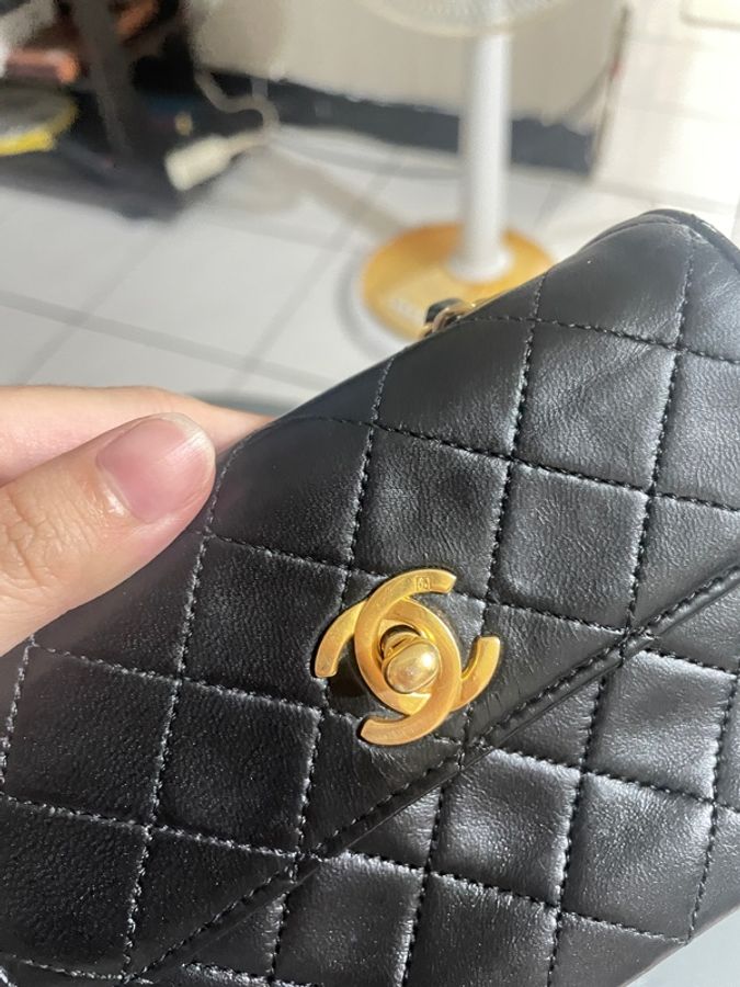 chanel mini 🏷️Vintage黑金mini小金豆CF-18