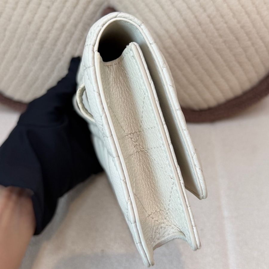 Dior迪奧 Caro woc腰包 白色牛皮 金色鏈條 22年-6