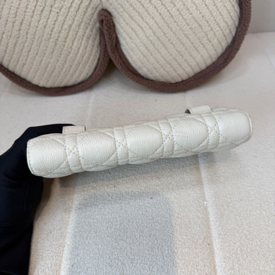 Dior迪奧 Caro woc腰包 白色牛皮 金色鏈條 22年-7