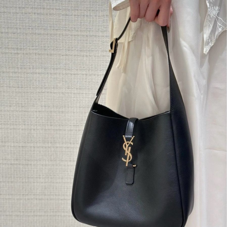 ✨YSL 聖羅蘭 黑金Hobo 水桶包 小號 Rose同款🖤-1