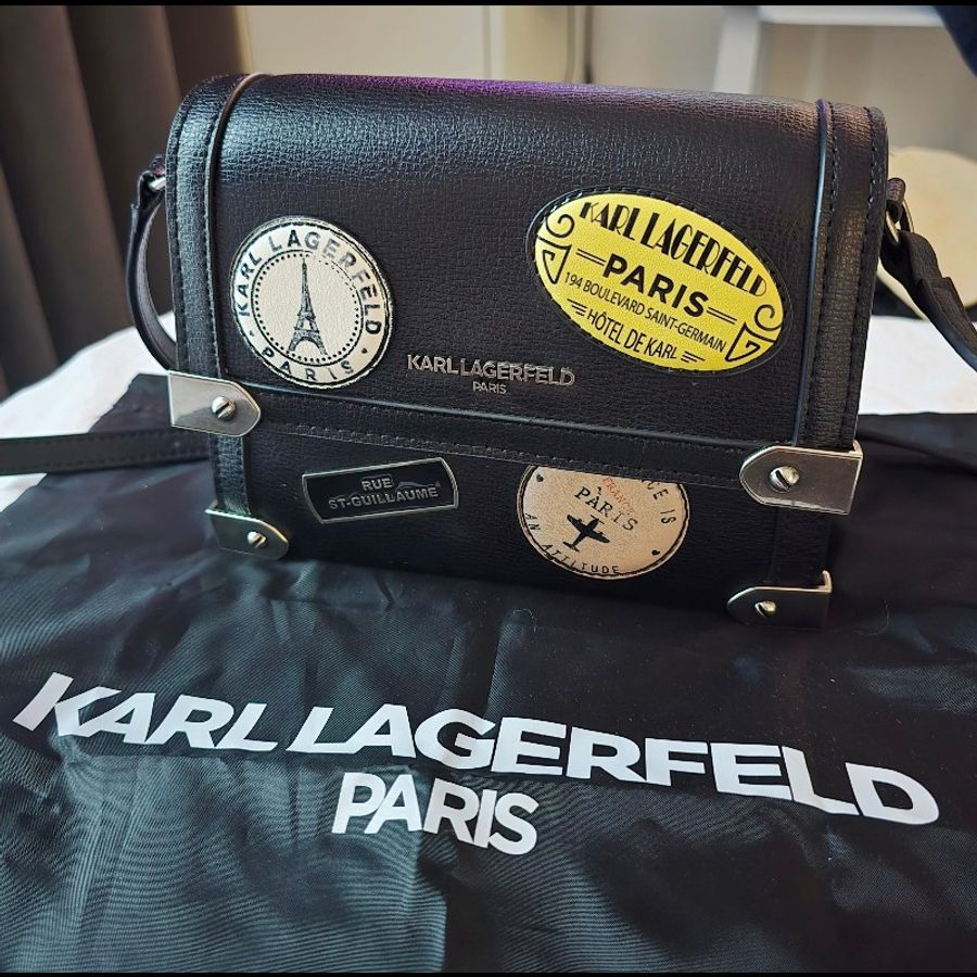 KARL LAGERFELD 老佛爺品牌側背包 斜背包-0