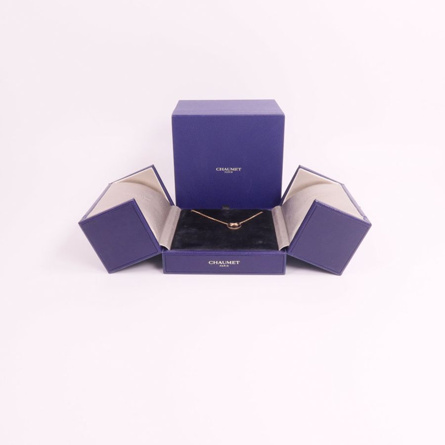 Chaumet 18K玫瑰金Jeux De Liens Harmony鑽石/縞瑪瑙項鍊-7