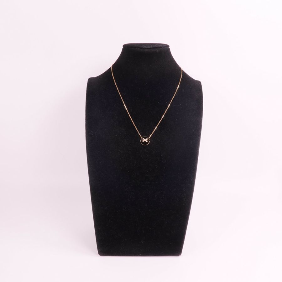 Chaumet 18K玫瑰金Jeux De Liens Harmony鑽石/縞瑪瑙項鍊-8