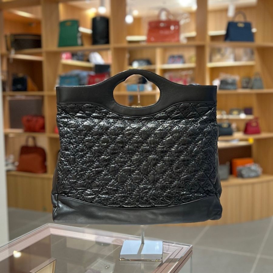 香奈儿Chanel黑金油蜡皮31bag单肩包-1