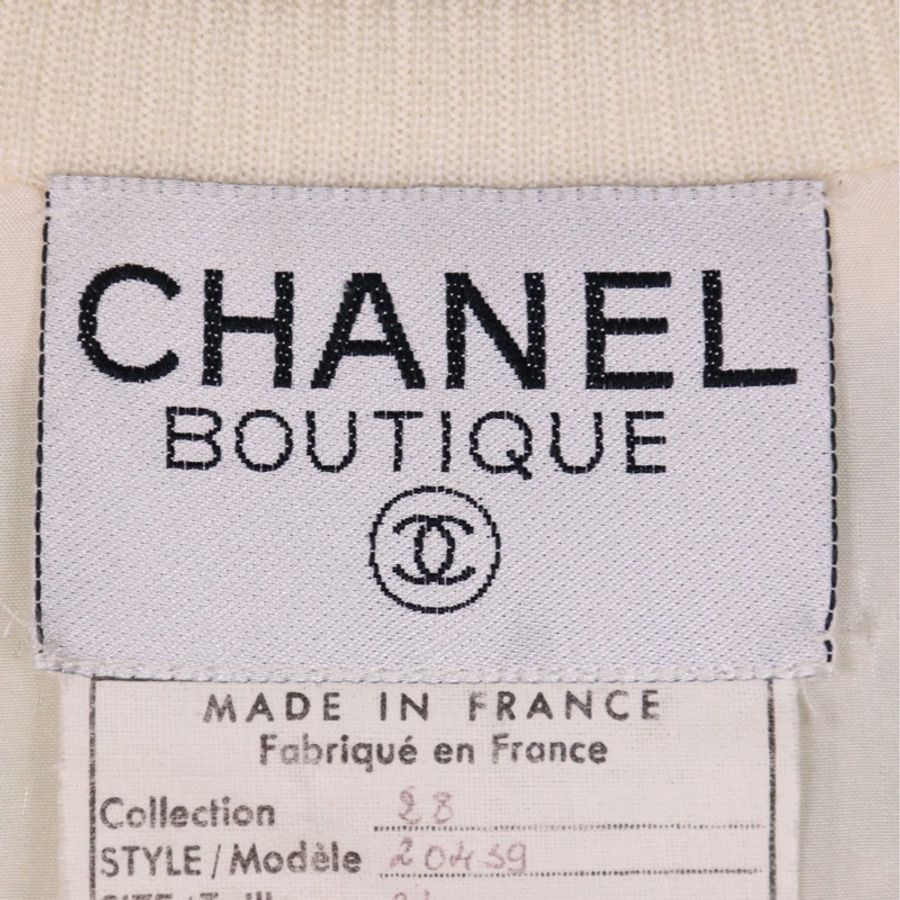 Chanel 92年秀款浅绿色格纹两口袋高腰半臀裙套装-15