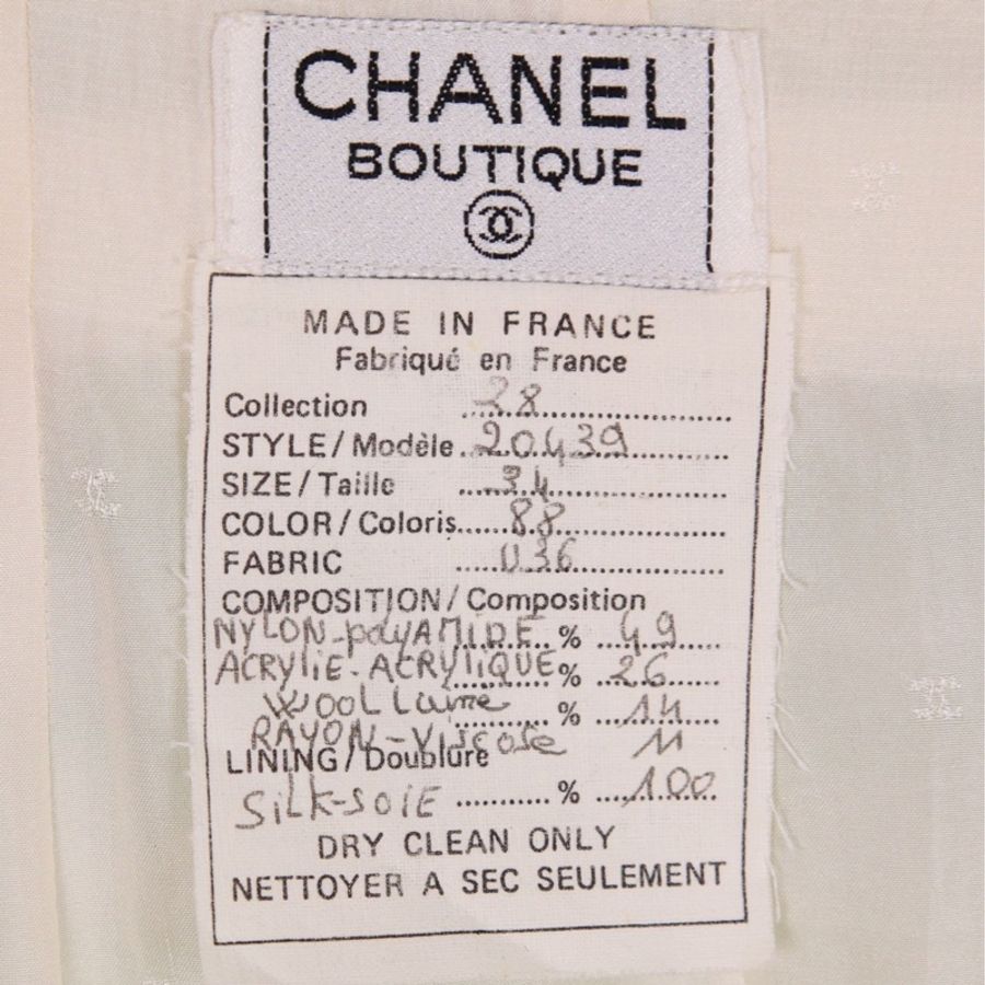 Chanel 92年秀款浅绿色格纹两口袋高腰半臀裙套装-21