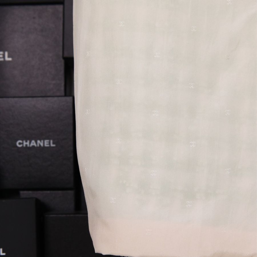 Chanel 92年秀款浅绿色格纹两口袋高腰半臀裙套装-25