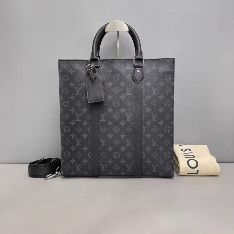 LV路易威登 Sac Plat黑色老花琴譜包 芯片款袋-0