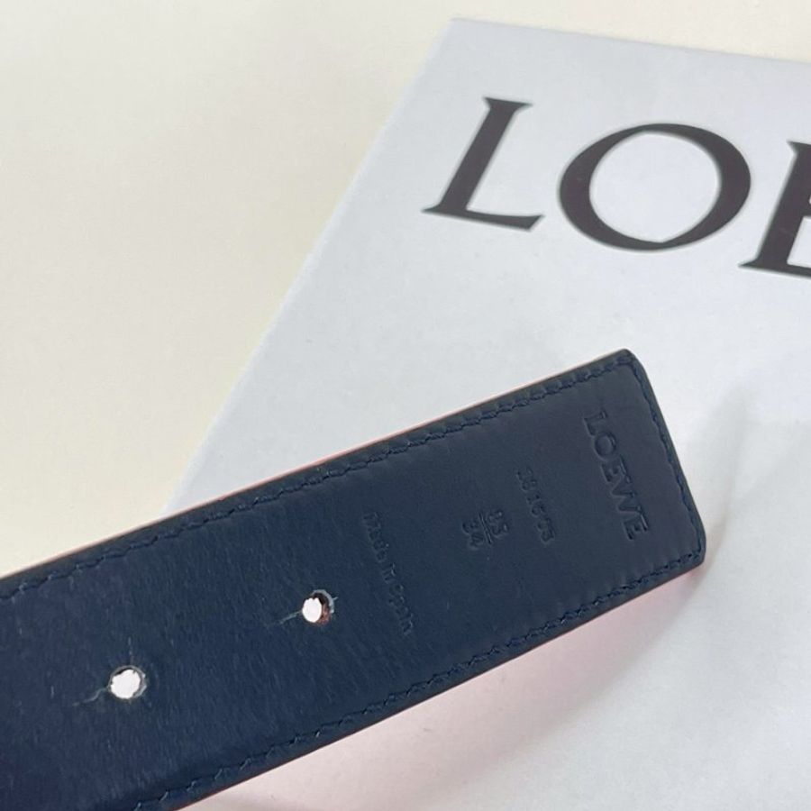 LOEWE 光滑小牛皮雙面皮帶 30MM  85公分-3
