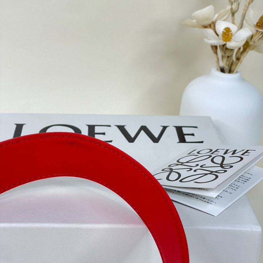 LOEWE 光滑小牛皮雙面皮帶 30MM  85公分-6