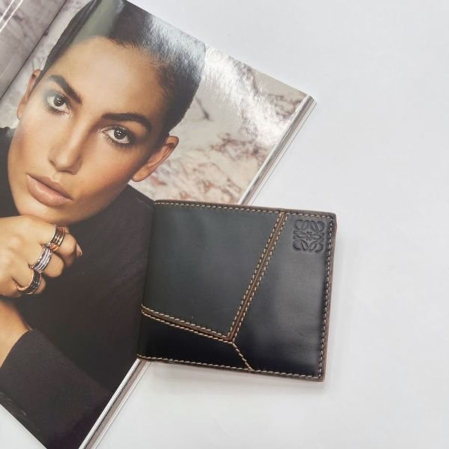 LOEWE PUZZLE小牛皮雙折8卡短夾-0