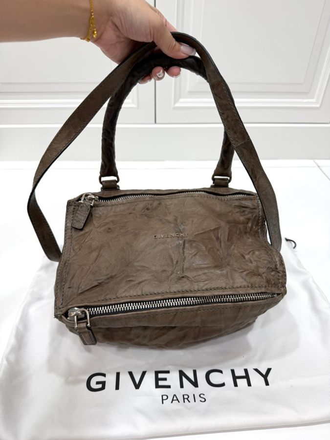 《仙闆名牌精品》Givenchy 紀梵希 Pandora 潘多拉 碳灰色 全皮 盒子包 肩背包 斜背包 側背包 手提包-6