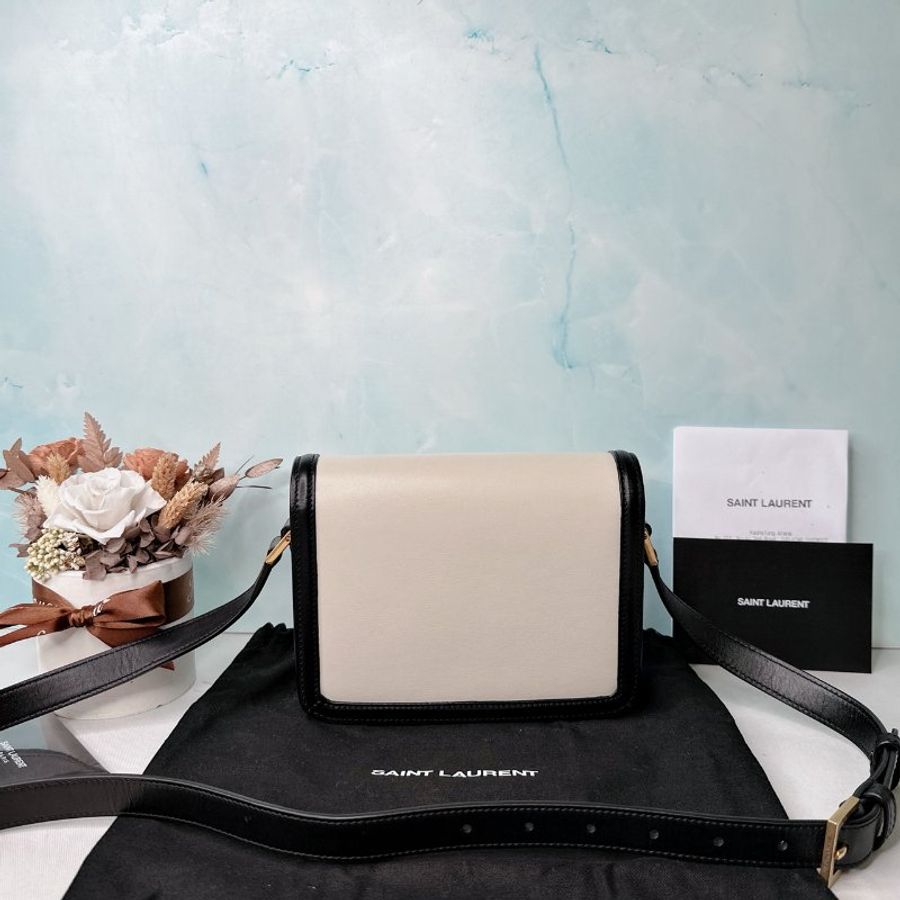 YSL Solferino黑白皮革斜背包-1