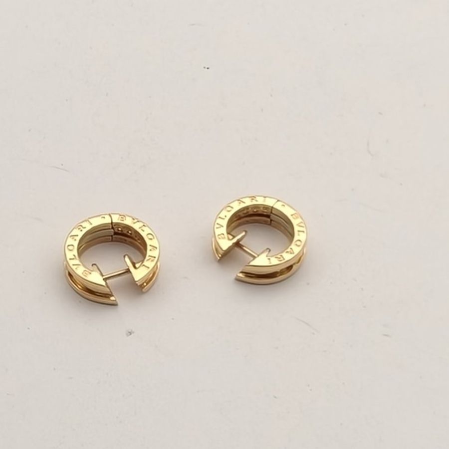 BVLGARI B.ZERO1彈簧耳釘鏤空鑲鑽18K玫瑰金/鑽石-1