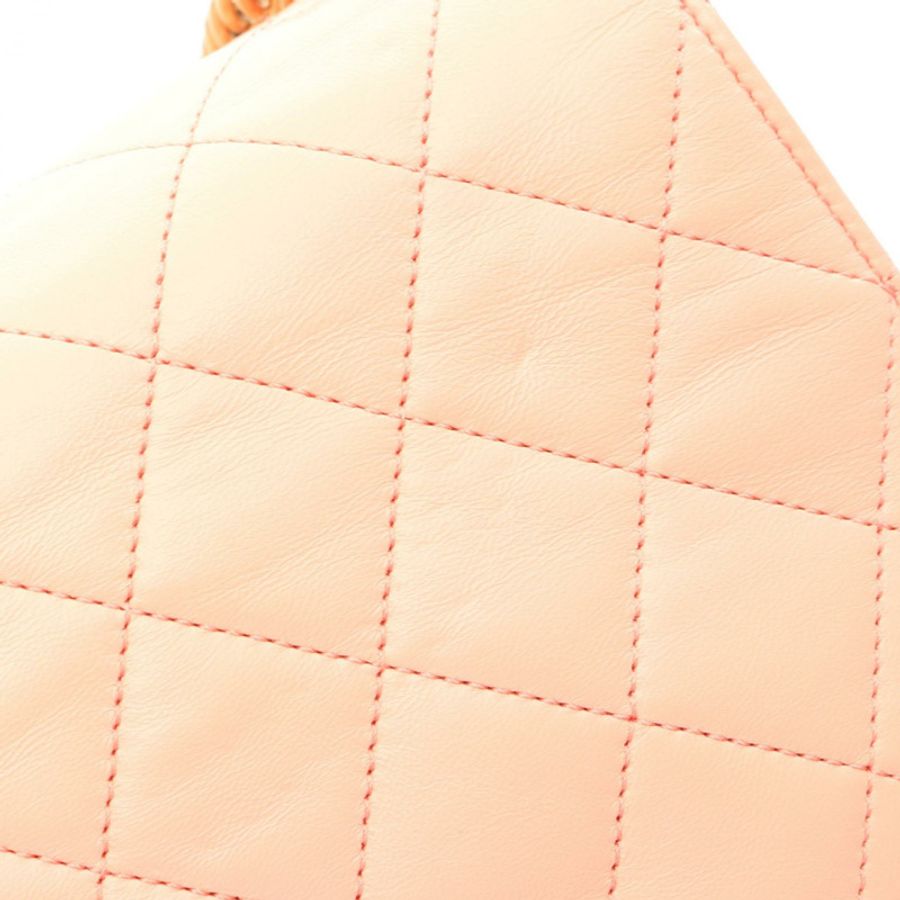 香奈兒 (CHANEL) Matelasse 2WAY 鏈條單肩包,羊皮材質,橙色,金色五金,二手女款-8