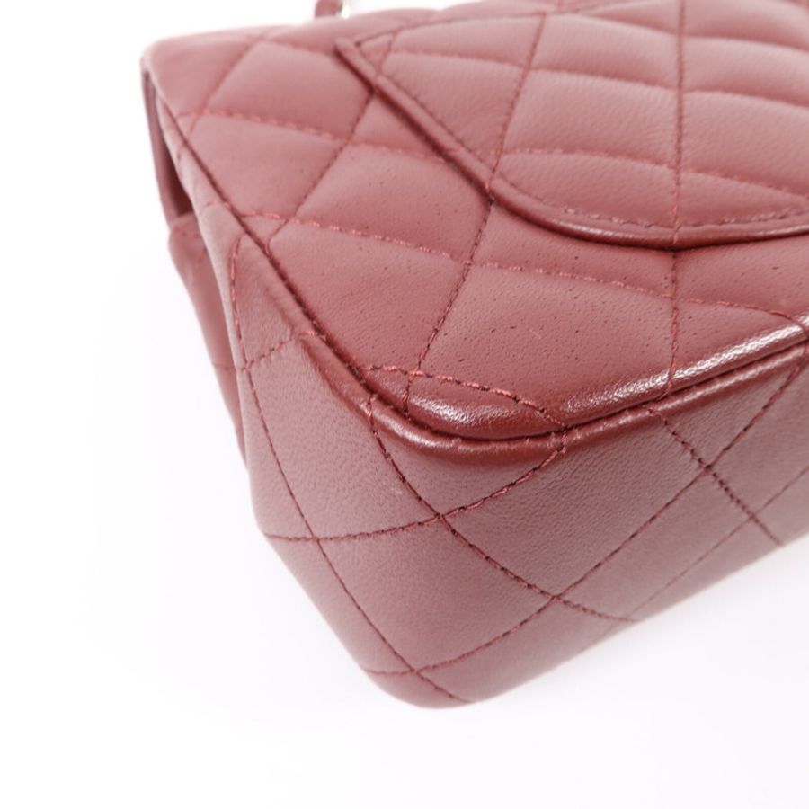 CHANEL 羊皮皮革Mini Classic 20鏈帶肩背袋-13