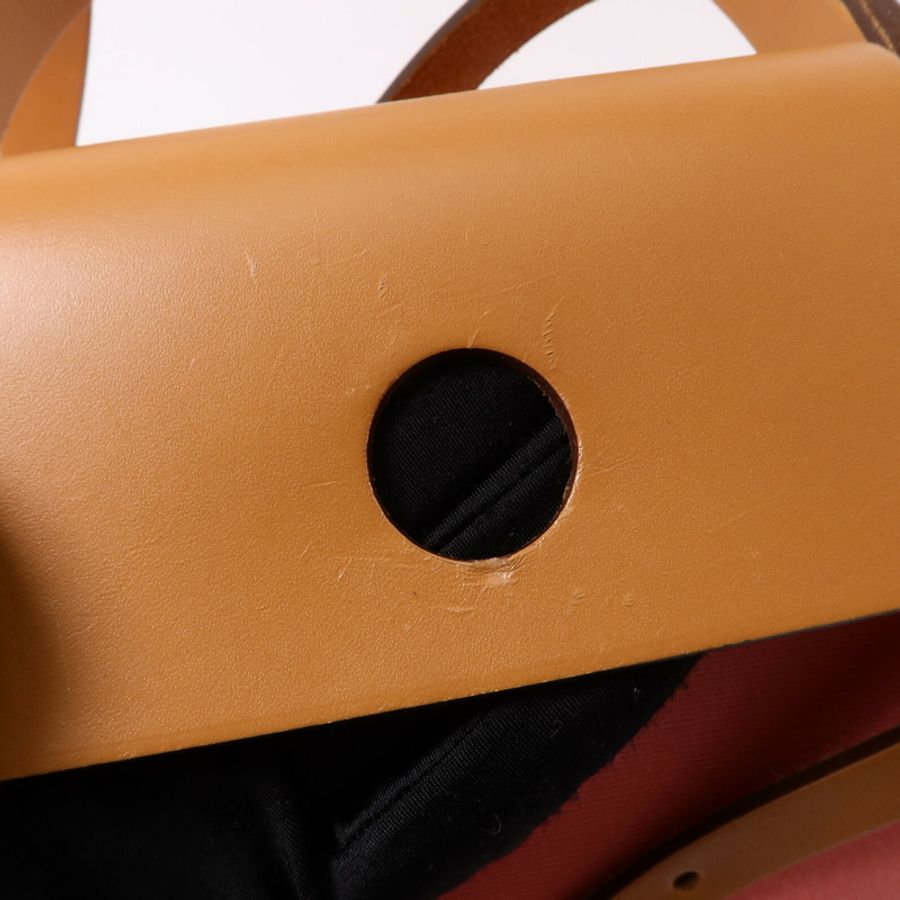 HERMES 帆布Herbag PM手挽肩背兩用袋Rose Azalee-21