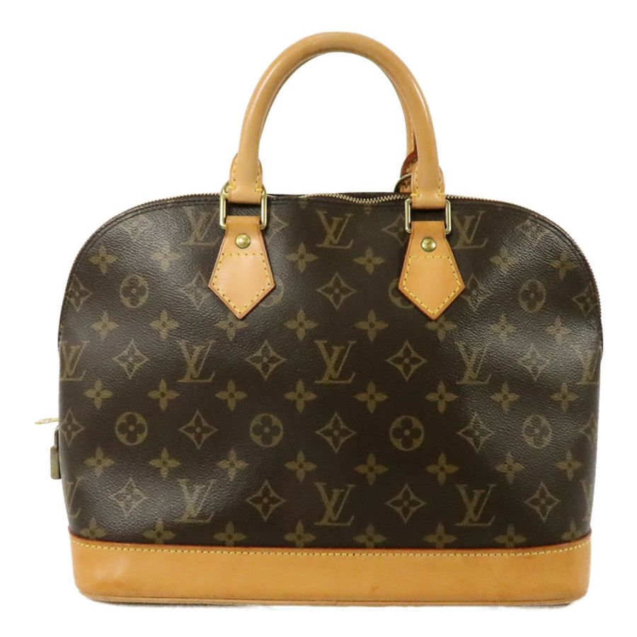 LOUIS VUITTON Monogram Alma金扣手挽袋棕色-1