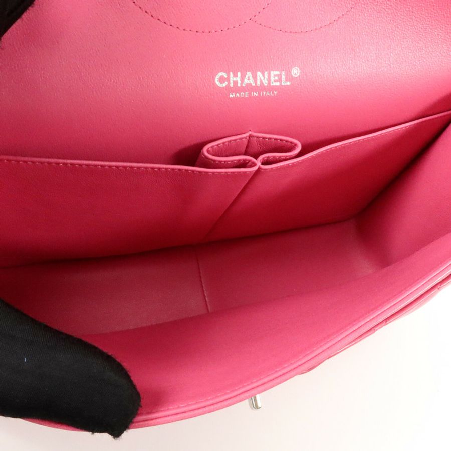 CHANEL 羊皮皮革Large Classic鏈帶手挽肩背兩用袋-4