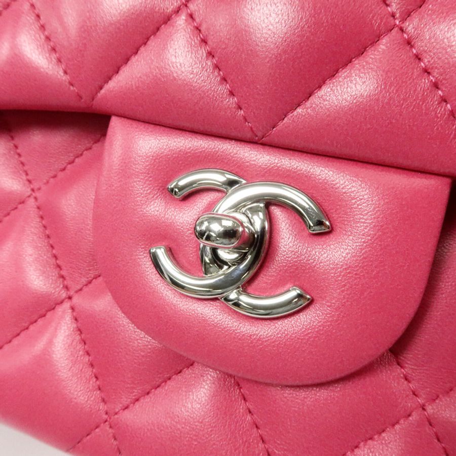CHANEL 羊皮皮革Large Classic鏈帶手挽肩背兩用袋-6