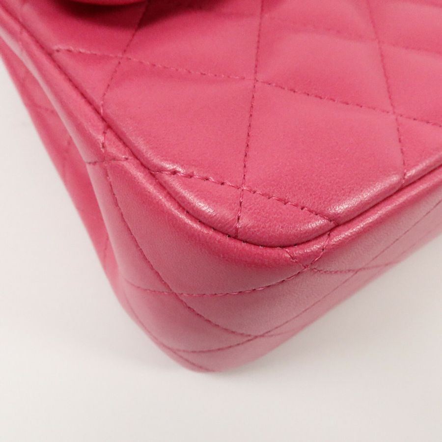 CHANEL 羊皮皮革Large Classic鏈帶手挽肩背兩用袋-11