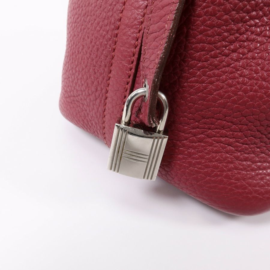 HERMES Clemence皮革Picotin PM手挽袋Rubis-6