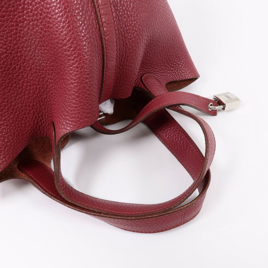 HERMES Clemence皮革Picotin PM手挽袋Rubis-8