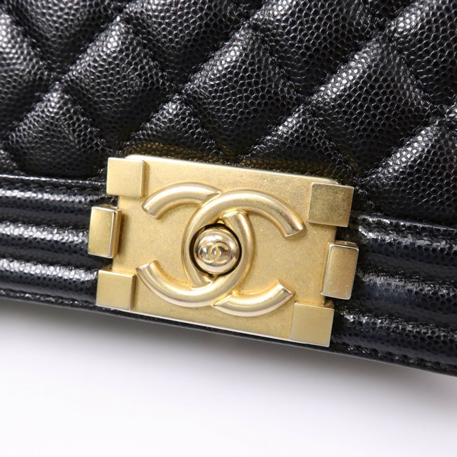 CHANEL 牛皮皮革Boy 25鏈帶手挽肩背兩用袋-6