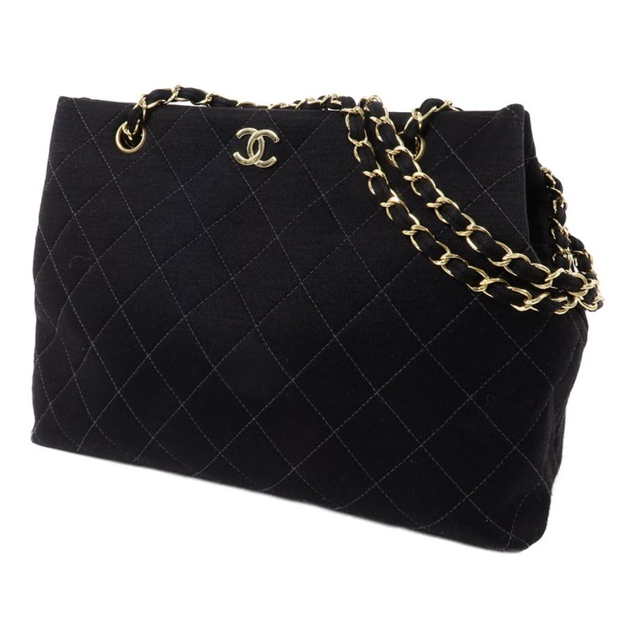 CHANEL 棉布Vintage Shoulder Bag鏈帶手挽肩背兩用袋-2