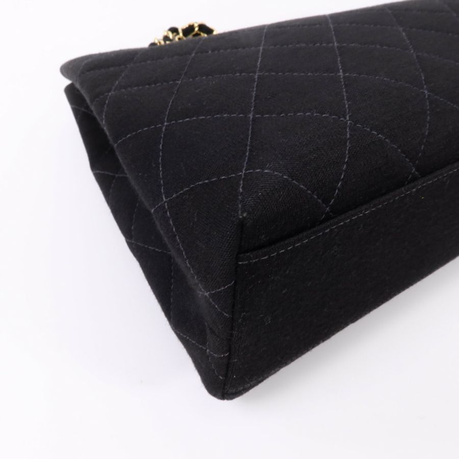 CHANEL 棉布Vintage Shoulder Bag鏈帶手挽肩背兩用袋-14