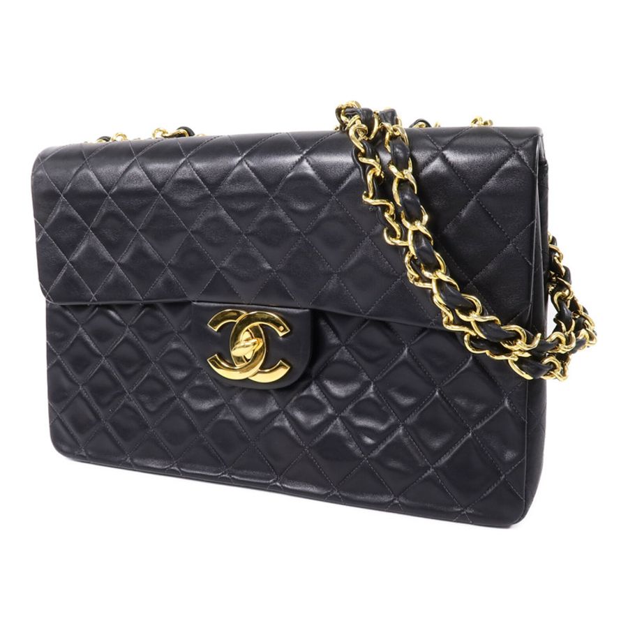 CHANEL 羊皮皮革Vintage Classic Flap鏈帶手挽肩背兩用袋-2
