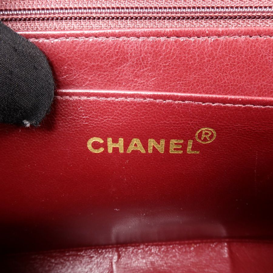 CHANEL 羊皮皮革Vintage Classic Flap鏈帶手挽肩背兩用袋-5