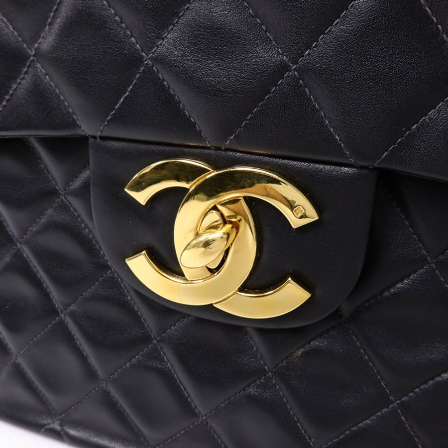 CHANEL 羊皮皮革Vintage Classic Flap鏈帶手挽肩背兩用袋-6