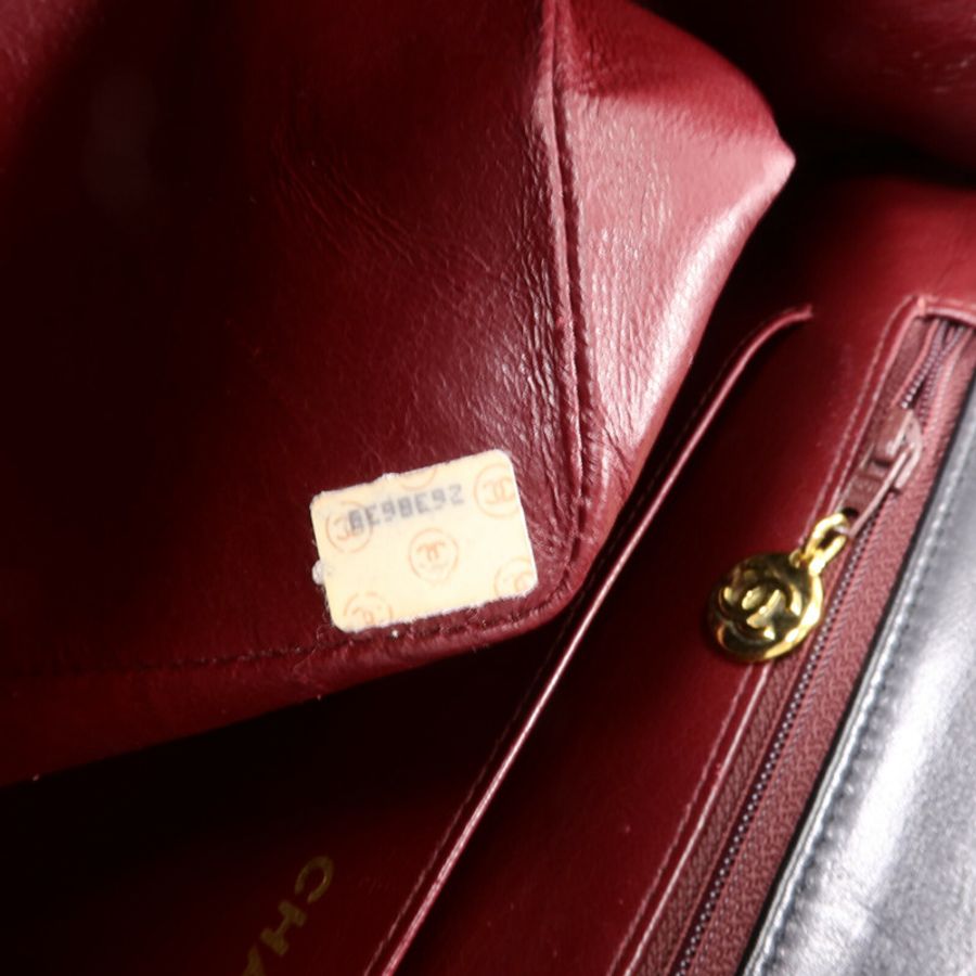 CHANEL 羊皮皮革Vintage Classic Flap鏈帶手挽肩背兩用袋-7