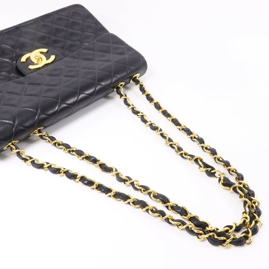 CHANEL 羊皮皮革Vintage Classic Flap鏈帶手挽肩背兩用袋-8