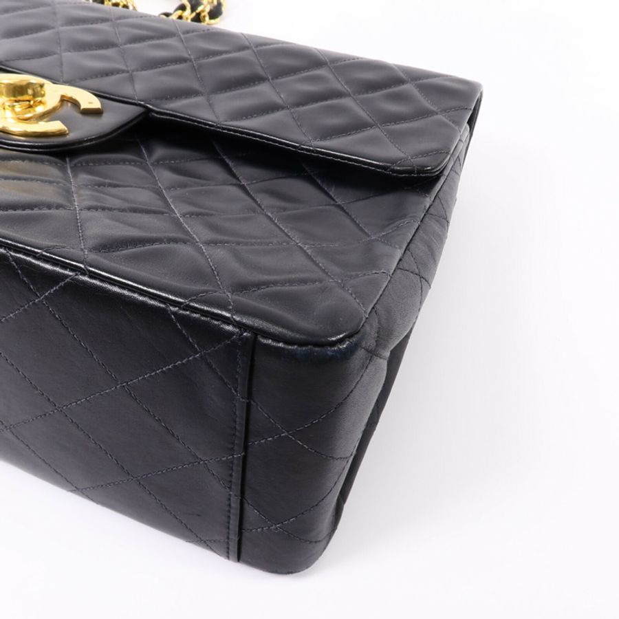 CHANEL 羊皮皮革Vintage Classic Flap鏈帶手挽肩背兩用袋-10