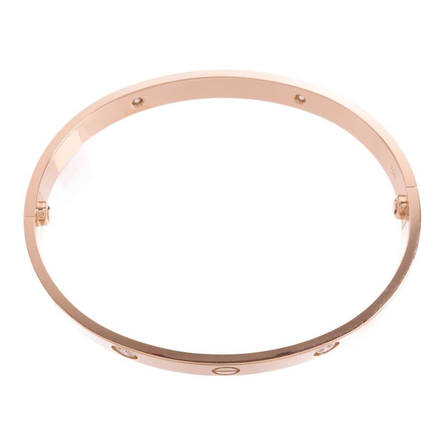 CARTIER 18K玫瑰金Love Bracelet 4 Diamonds鑽石手鐲-3