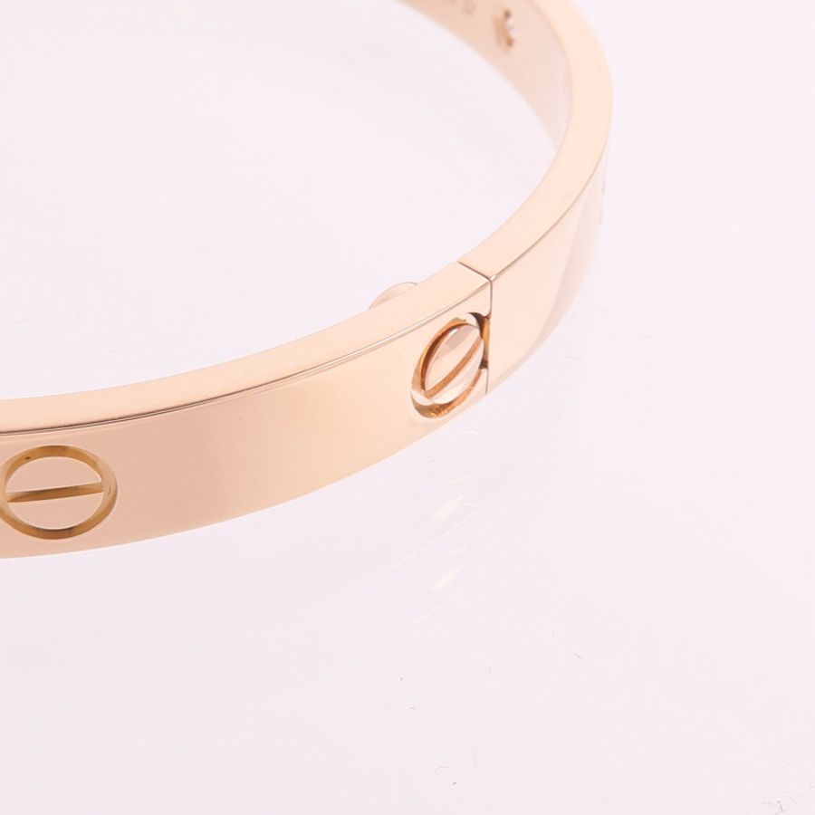 CARTIER 18K玫瑰金Love Bracelet 4 Diamonds鑽石手鐲-5