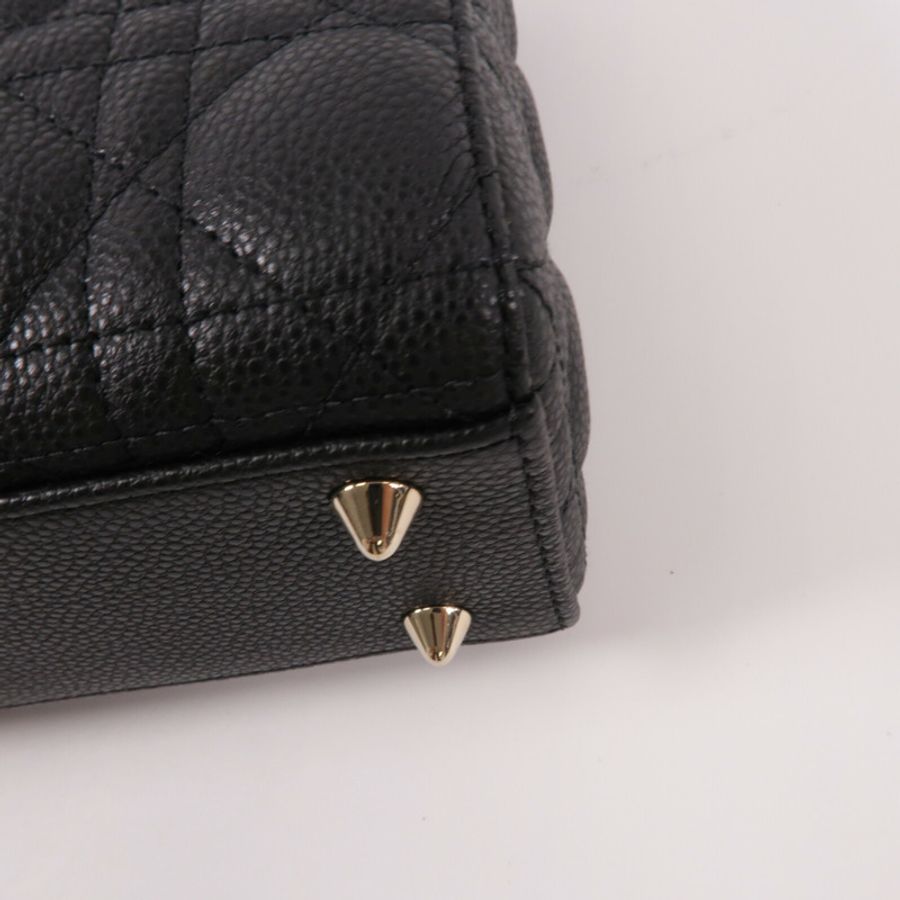 Dior 牛皮皮革Lady Dior Medium手挽肩背兩用袋-12