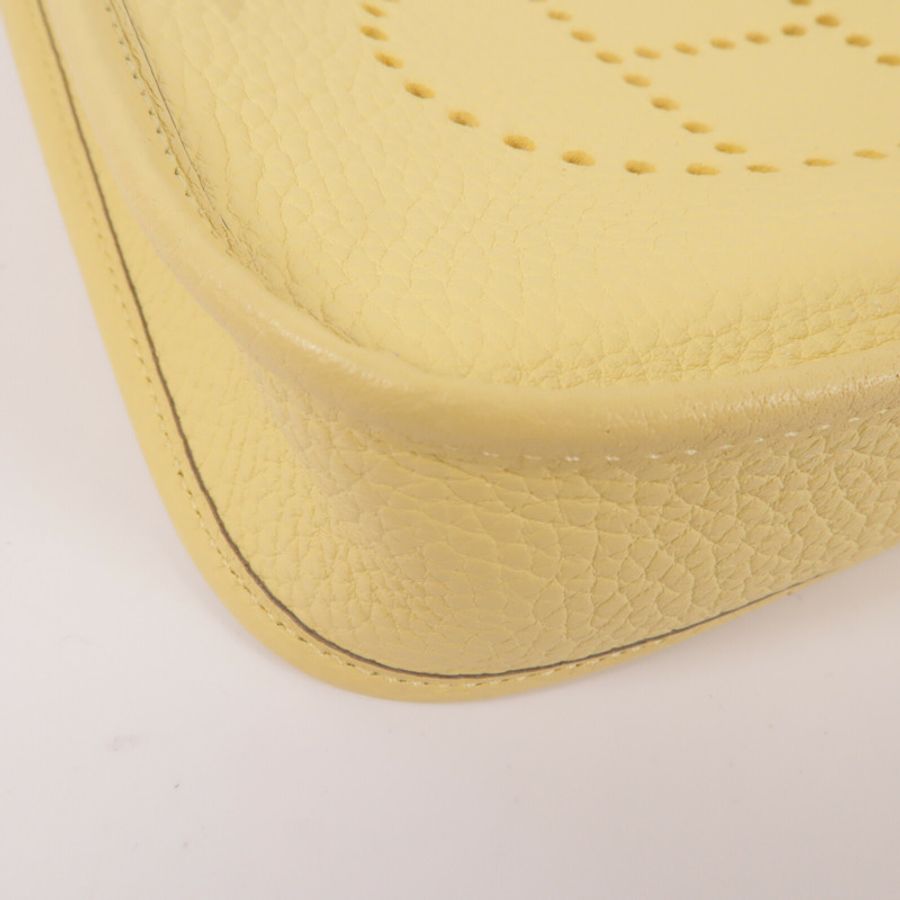 HERMES Clemence皮革Evelyne TPM肩背袋Jaune Poussin-9