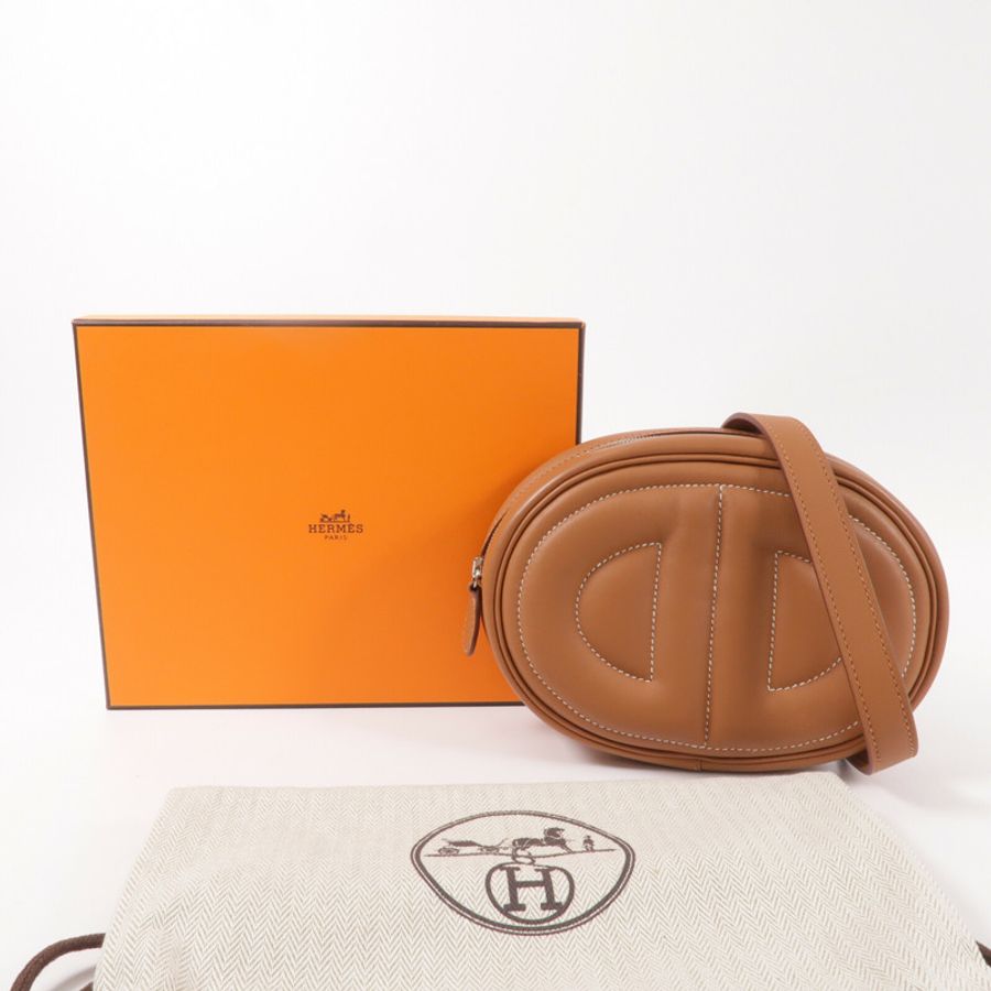 HERMES Swift皮革In The Loop Belt Bag腰包Gold-8
