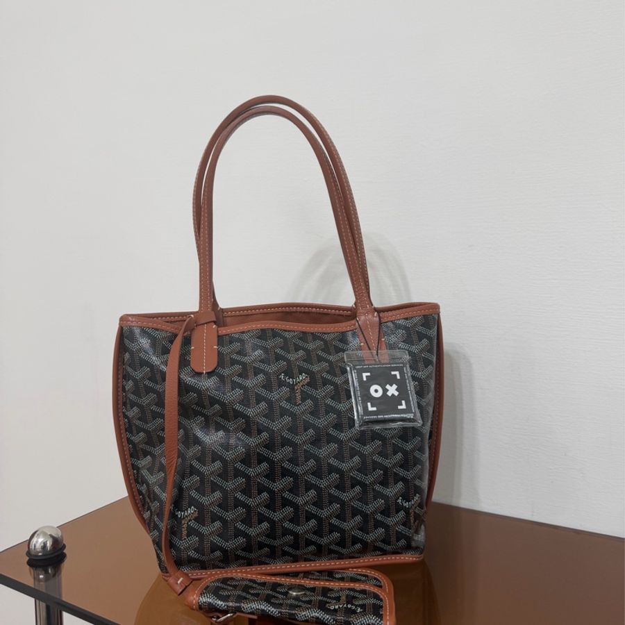 #極新 Goyard Mini Tote Anjou 棕色-3