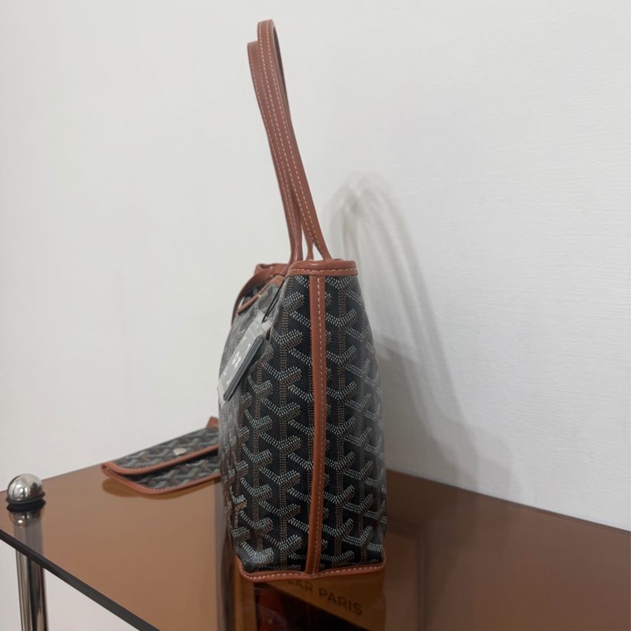 #極新 Goyard Mini Tote Anjou 棕色-4