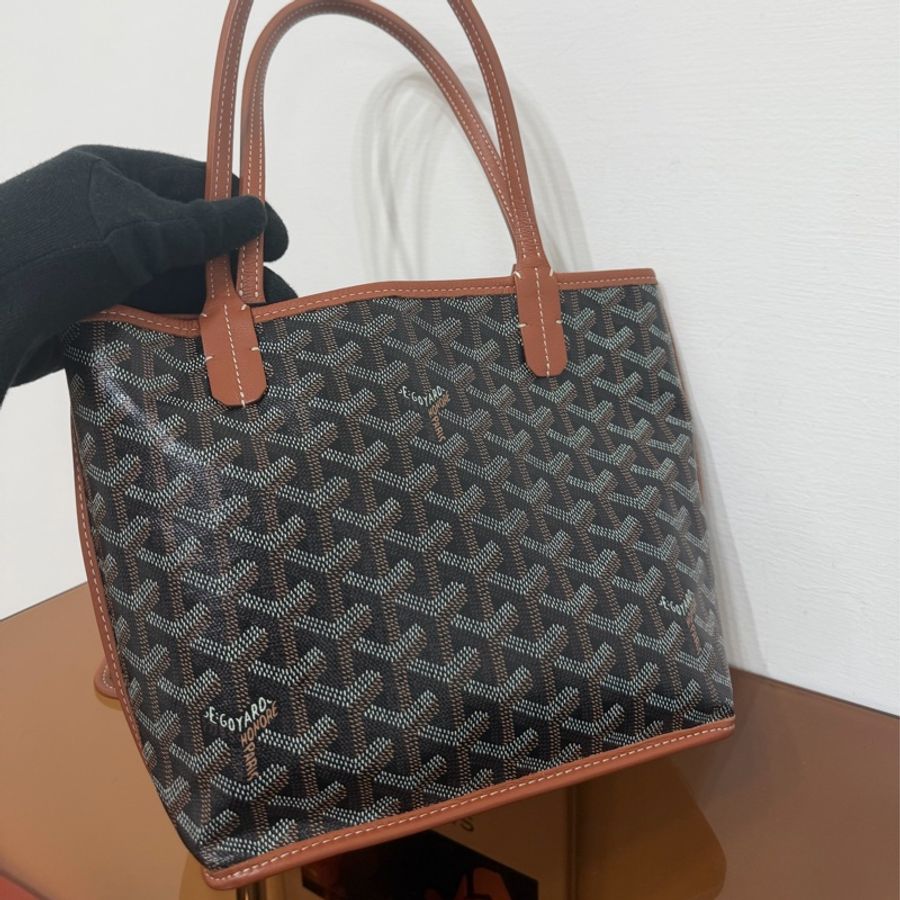 #極新 Goyard Mini Tote Anjou 棕色-5